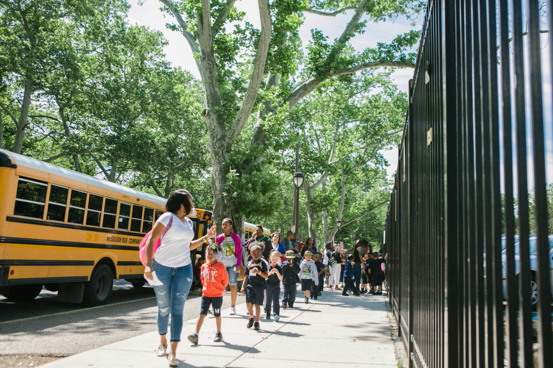 School Group Bus Arrival
