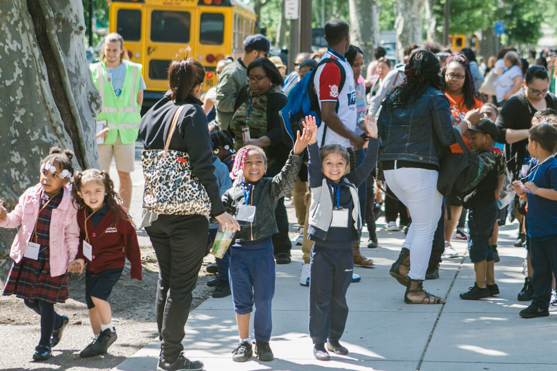 School Group Bus Arrival